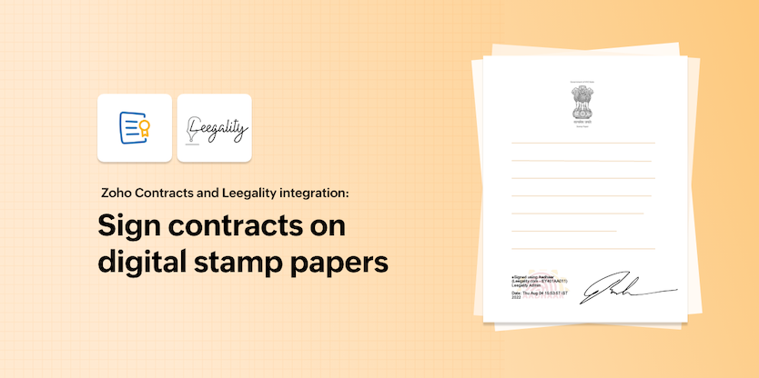 Zoho Contracts and Leegality integration