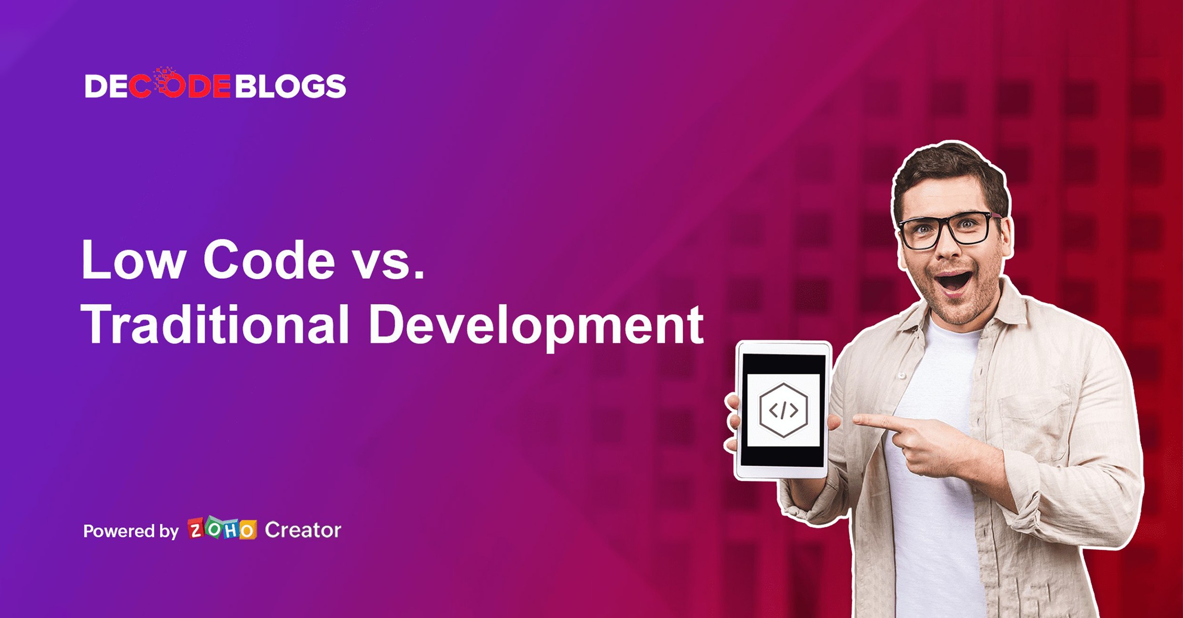 low code vs traditional development (coding) zoho creator