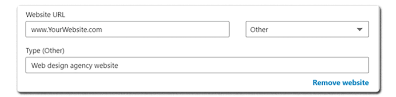 Screenshot of the forms to fill out for a LinkedIn page