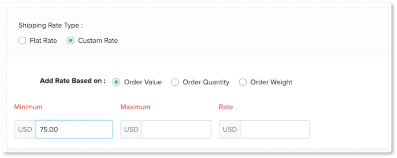 Minimum order value for shipping