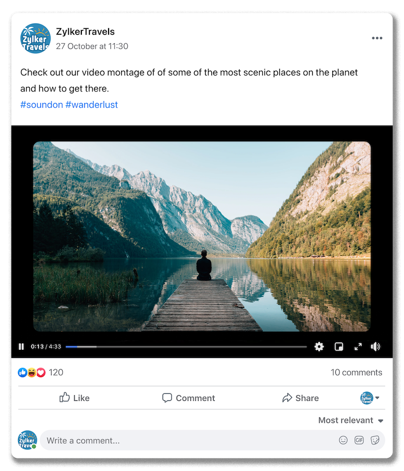 Screenshot of a Facebook post with a video attached