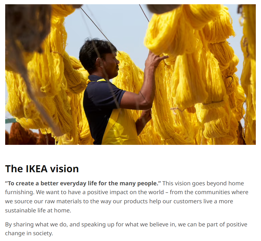 "IKEA's vision statement"