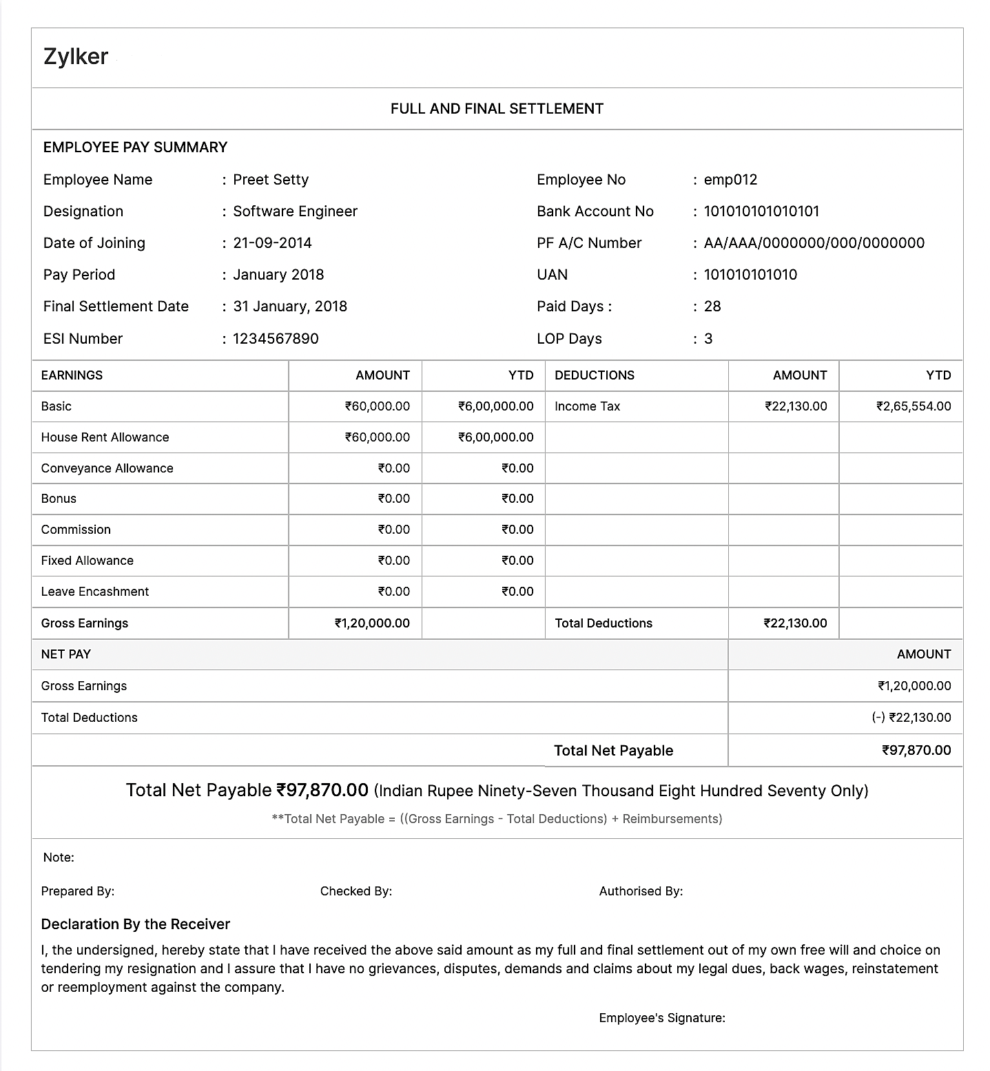 Full And Final Settlement Fnf Rules Calculation And Format 5928