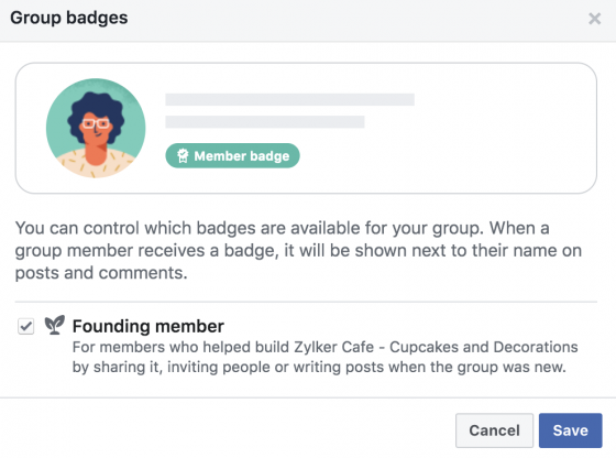 facebook group badges