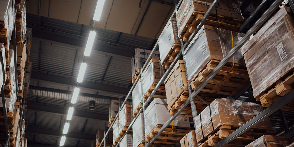photo of a warehouse shelf full of unopened stock