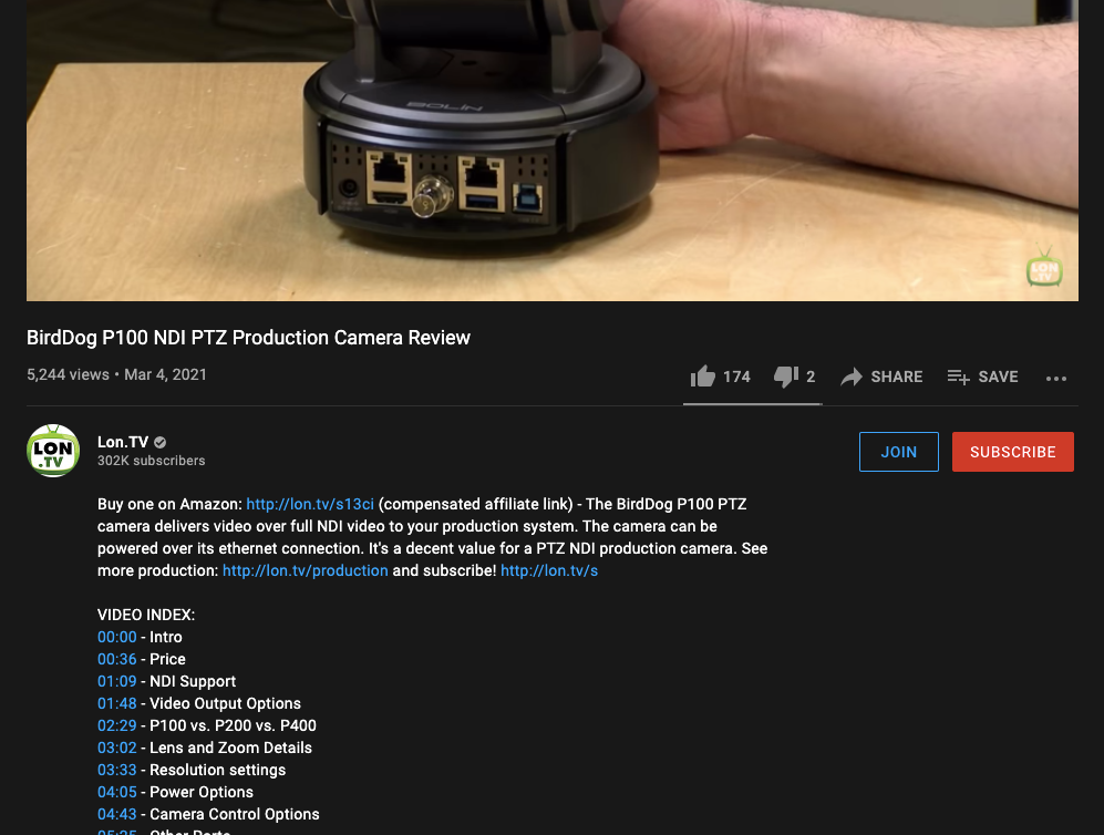"a screenshot of a YouTube video description that includes affiliate links"