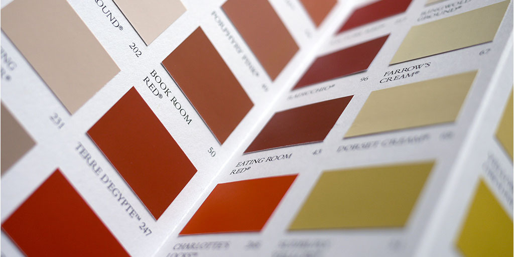 A sheet of colour palette options