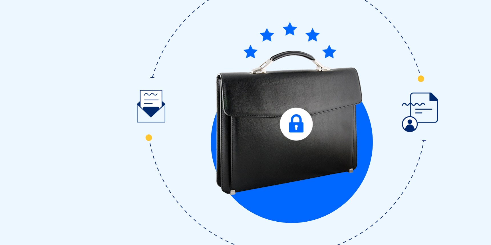 Image of a briefcase with a lock icon on it
